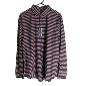 Perry Ellis, Royal Black Cherry, Men’s, NWT, Button Front Shirt, Size La…